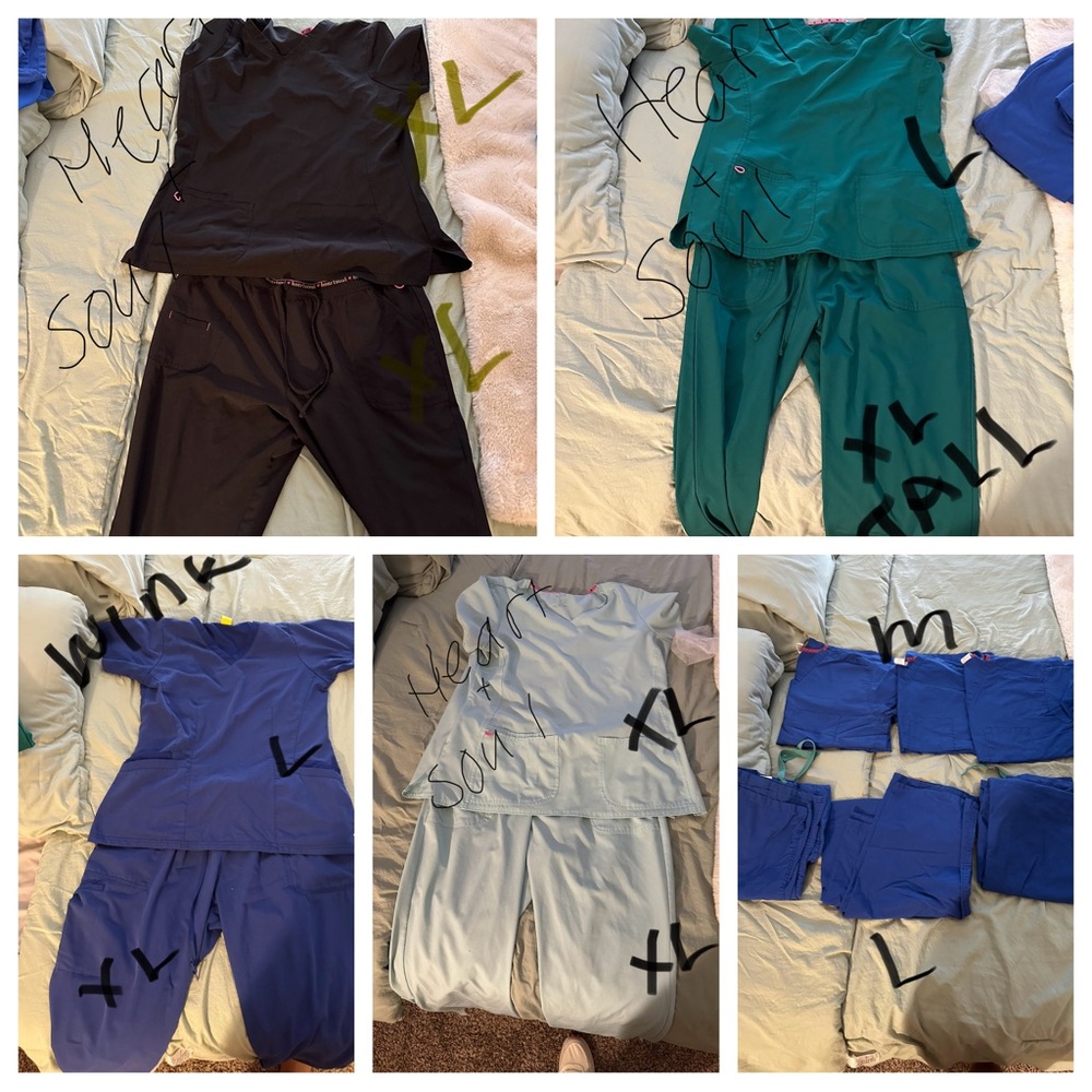 Woman’s Scrub Set Bundle - Black, Green, Blue